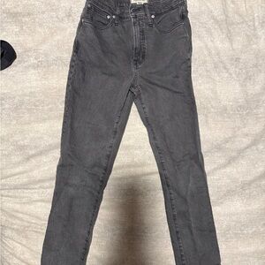 Madewell The Perfect Vintage Jean 24 Gray Washed Black Denim High Rise Straight